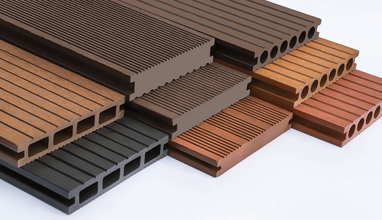 Серый противоскользящий твердый настил из ДПК