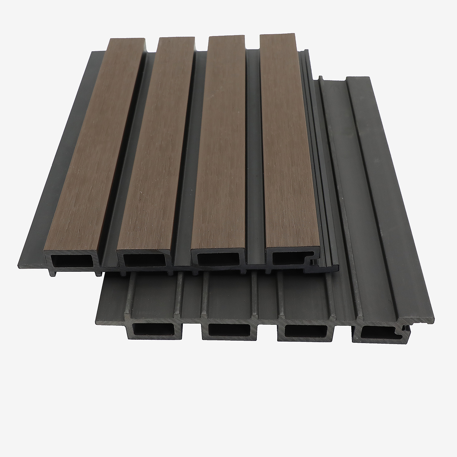 Устойчивая к выцветанию двухцветная настенная панель из ДПК