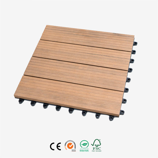 Древесно-пластиковая композитная блокирующая палубная плитка WPC DIY Decking Board 